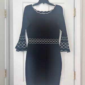 Gabby Skye Black Dress with White Patterns